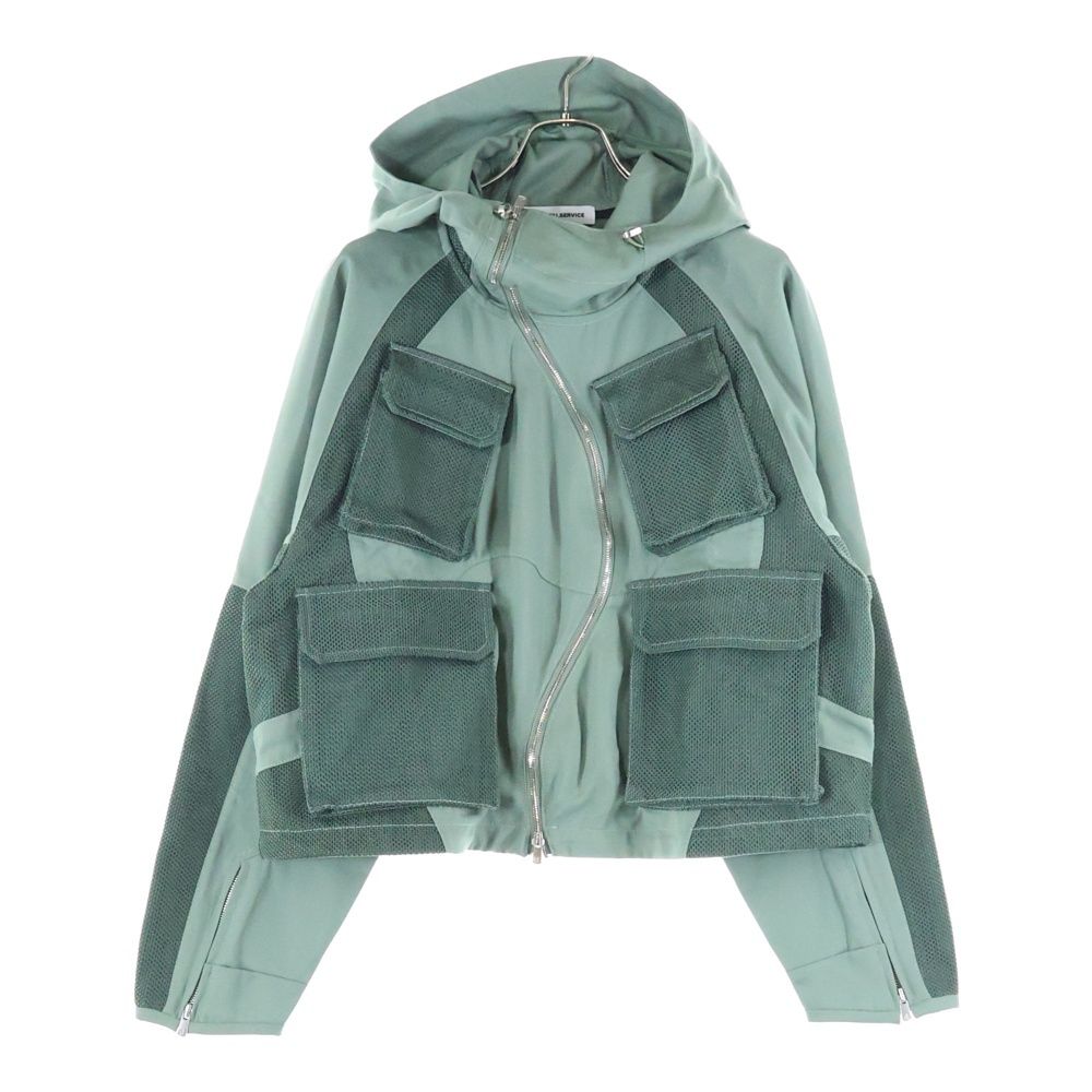 FFFPOSTALSERVICE (トリプルエフポスタルサービス) 25SS AIRE MULTI MESH POCKET JACKET マルチポケットメッシュミリタリージャケット FFFPSFW2509 グリーン