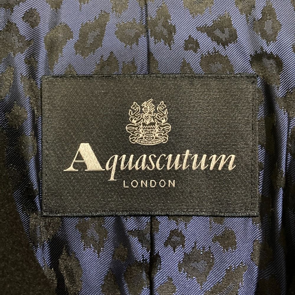 美品 Aquascutum アクアスキュータム 裏地レオパード カシミヤ ダブル  