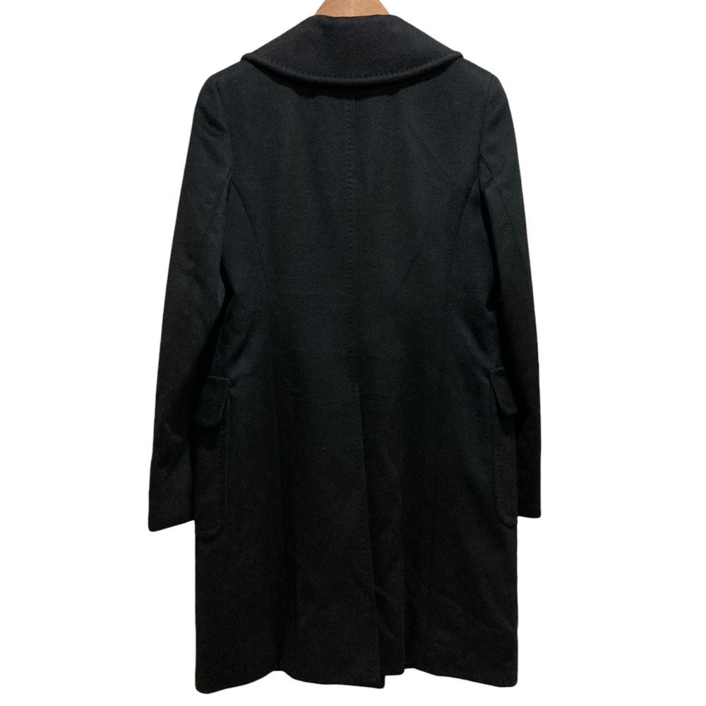 Aquascutum 黒 ダブルブレスト チェスターコート ウール100