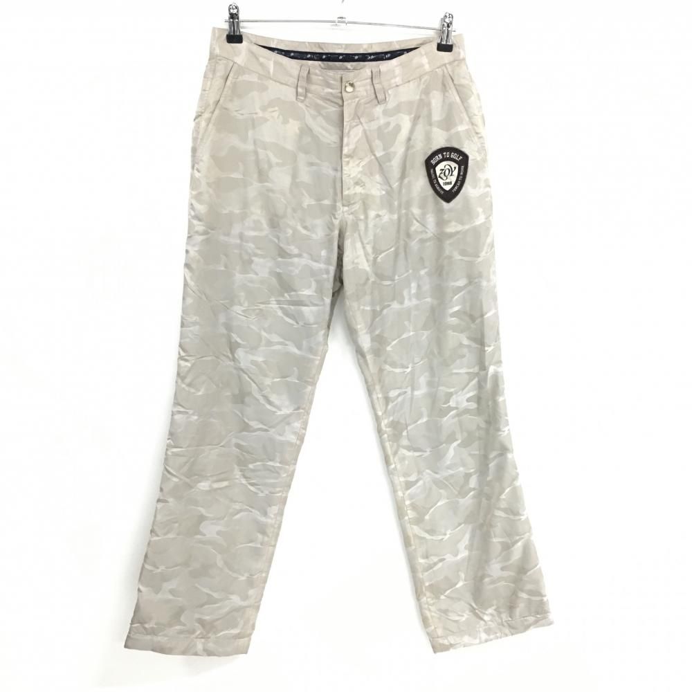 美品】ゾーイ パンツ グレージュ系 迷彩 カモフラ 蓄熱裏地 ワッペン