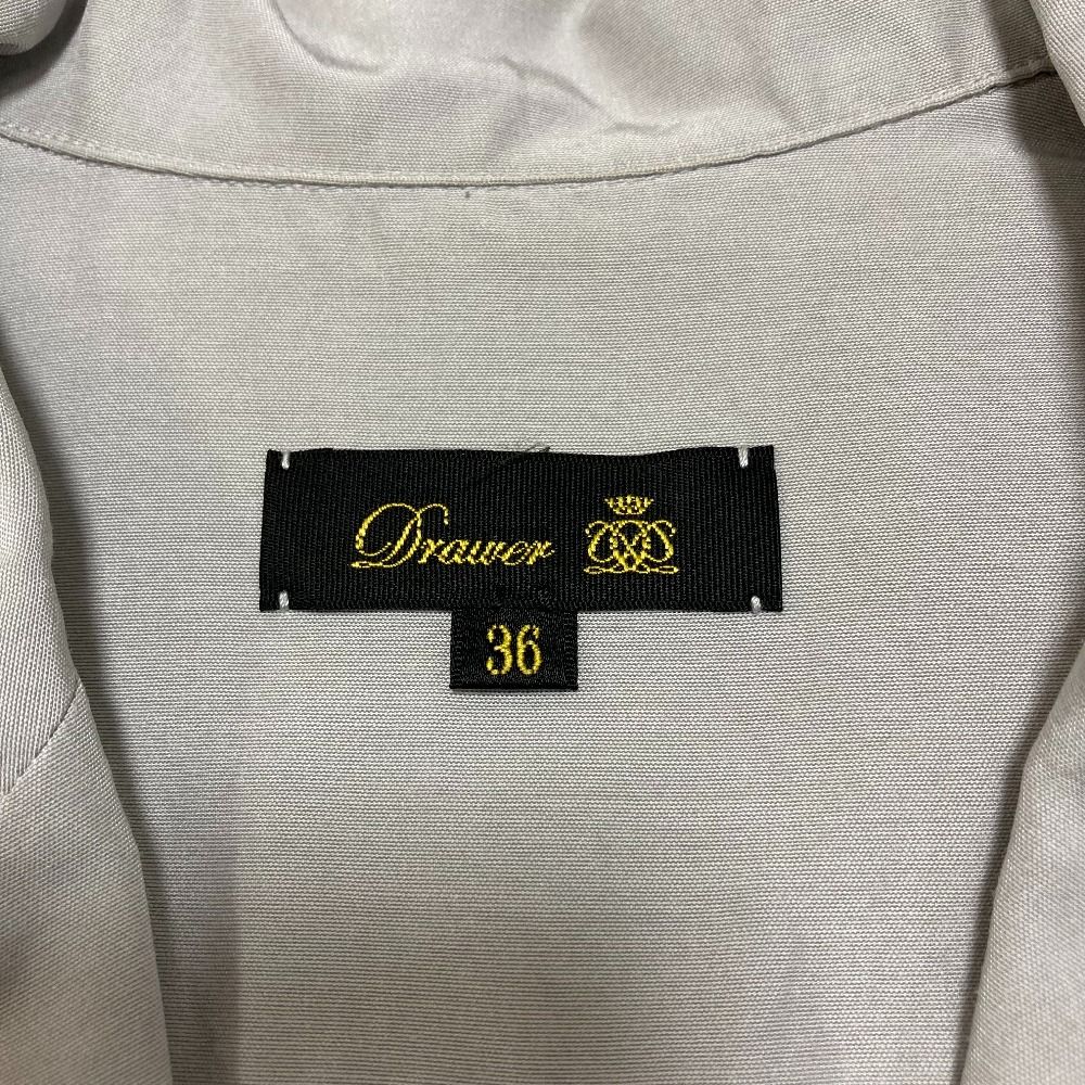 美品 DRAWER ドゥロワー PRE2コットンシルク シャツワンピース 6526  