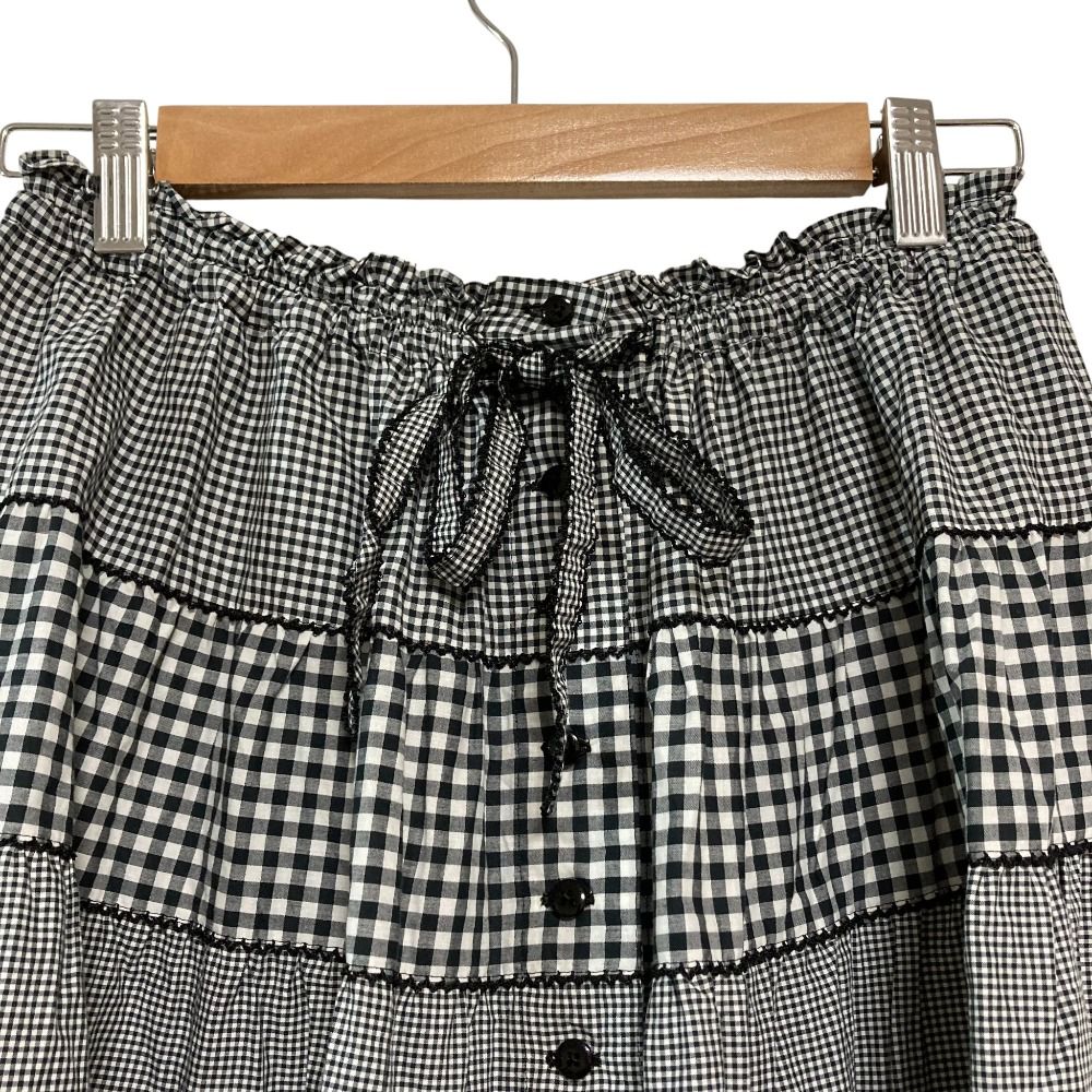 美品 PINK HOUSE ピンクハウス 前開き リボン ギンガムチェック ロング  