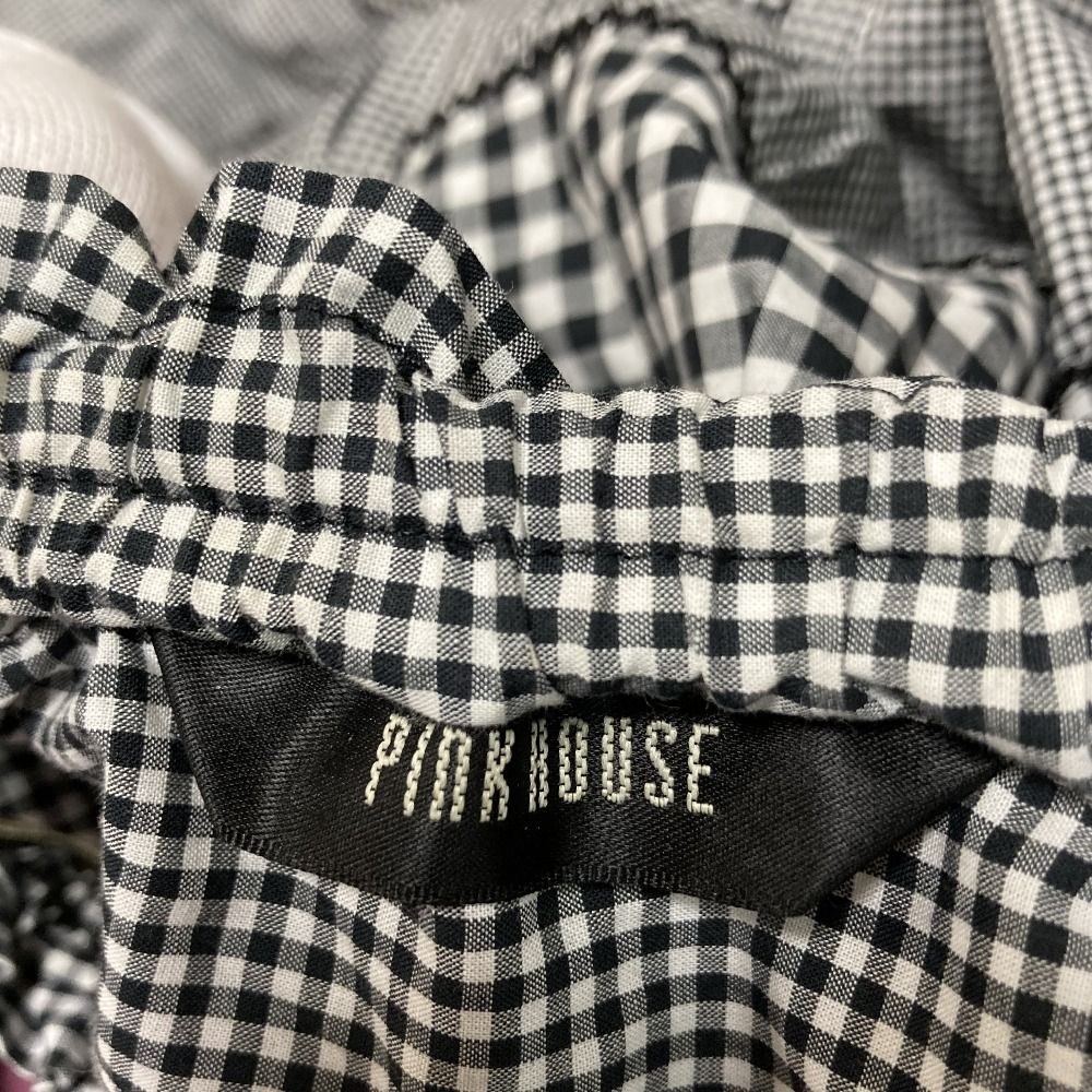 美品 PINK HOUSE ピンクハウス 前開き リボン ギンガムチェック ロング  