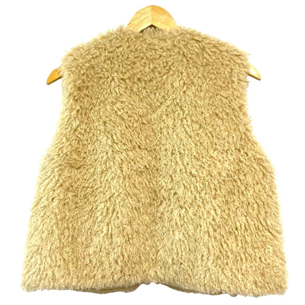 yori ショートカールファーチョッキ　ベージュ 美品 23AW yori ヨリ ショートカールファーチョッキ エコファー ベスト