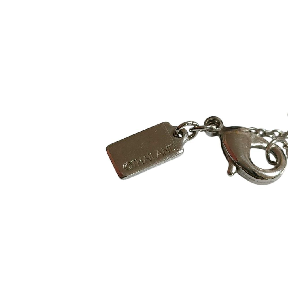 美品 COACH コーチ リングド シグネチャー チェーン ネックレス アクセサリー 5974 シルバーカラー レディース 古着 中古 USED