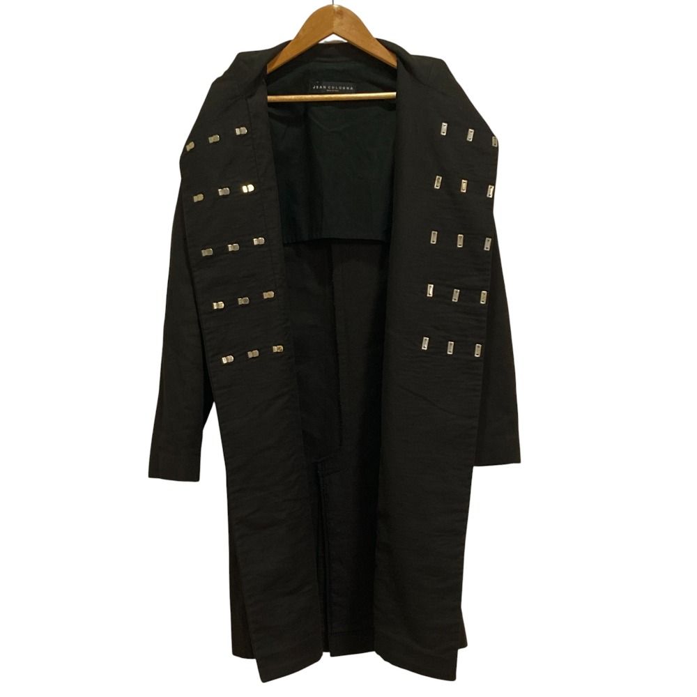 良品 JEAN COLONNA ジャンコロナ コットン ロングコート 38 ブラック 