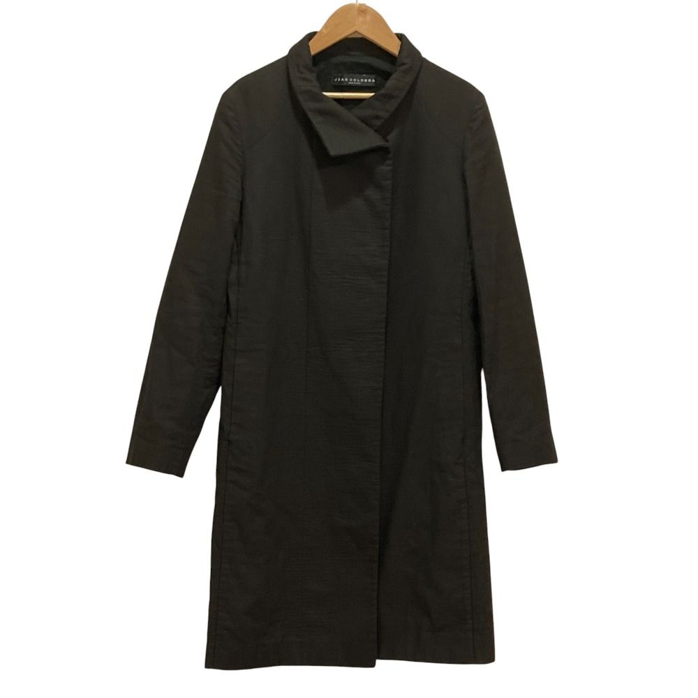 良品 JEAN COLONNA ジャンコロナ コットン ロングコート 38 ブラック 