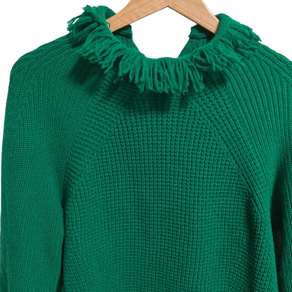 美品 sacai サカイ ハイネック フリンジニット プルオーバー セーター