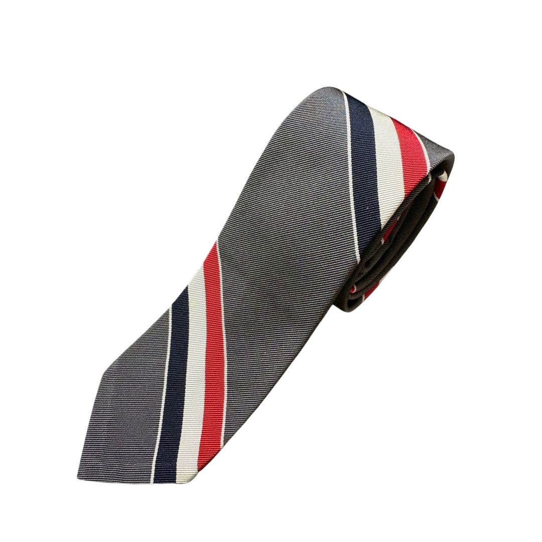 トムブラウン THOM BROWNE ストライプネクタイ グレー シルク - メルカリ