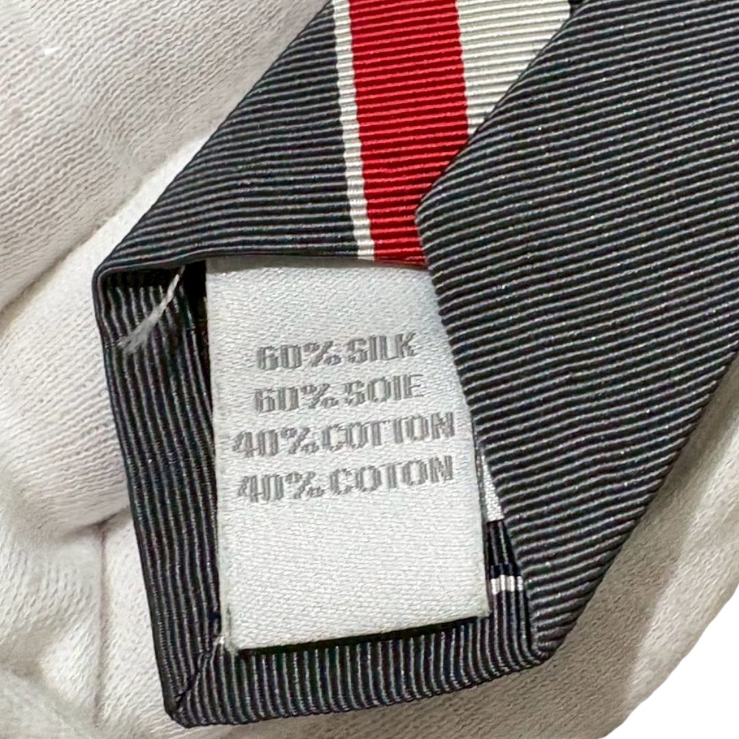 美品 THOM BROWNE トム・ブラウン　定番 ストライプ ネクタイ トムブラウン THOM BROWNE ストライプネクタイ グレー シルク - メルカリ