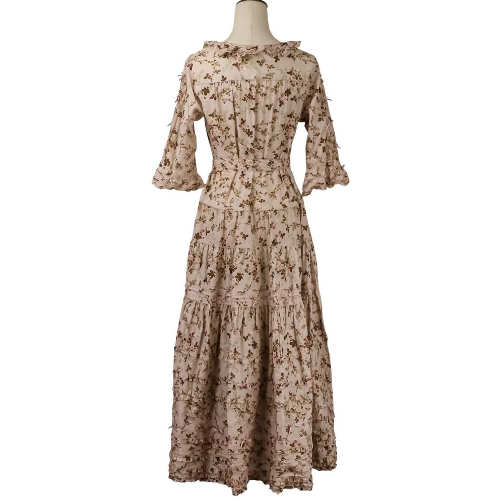 美品 PINK HOUSE ピンクハウス ピコフリル フラワーリボン フレア  