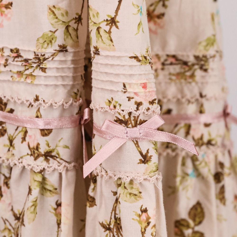美品 PINK HOUSE ピンクハウス ピコフリル フラワーリボン フレア  