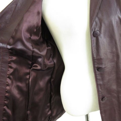 ミアカーナ mia Carna ラムレザーコート ハーフ丈 長袖 紫 9 *A271