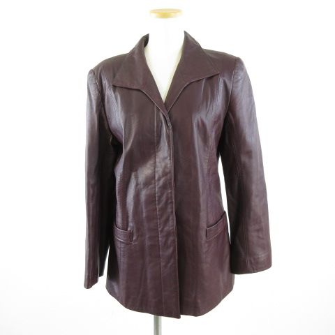 ミアカーナ mia Carna ラムレザーコート ハーフ丈 長袖 紫 9 *A271