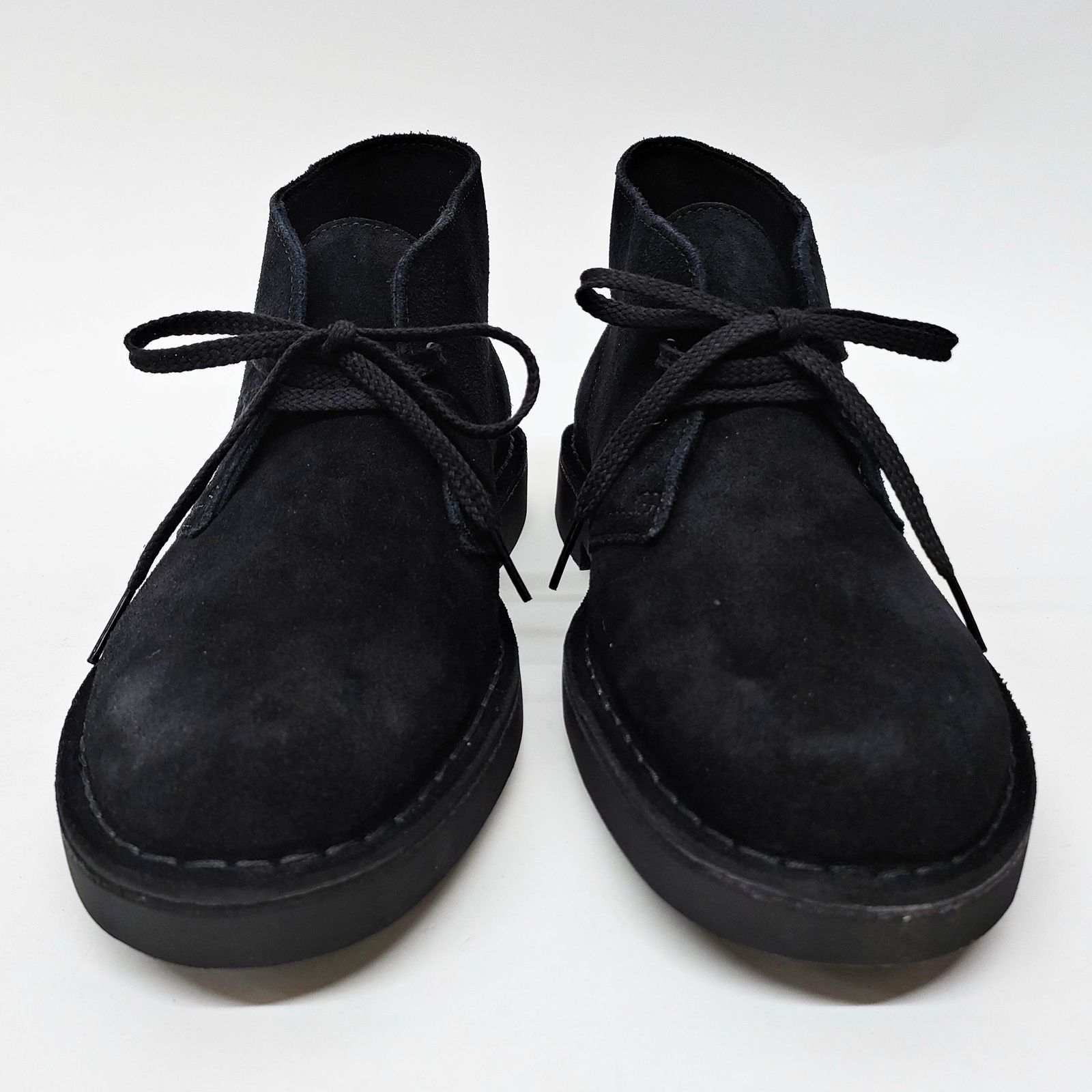 CLARKS 黒 スエード チャッカブーツ Clarks 26～26.5cm ブッシュエーカー 2 ブラック スエード UK 7.5