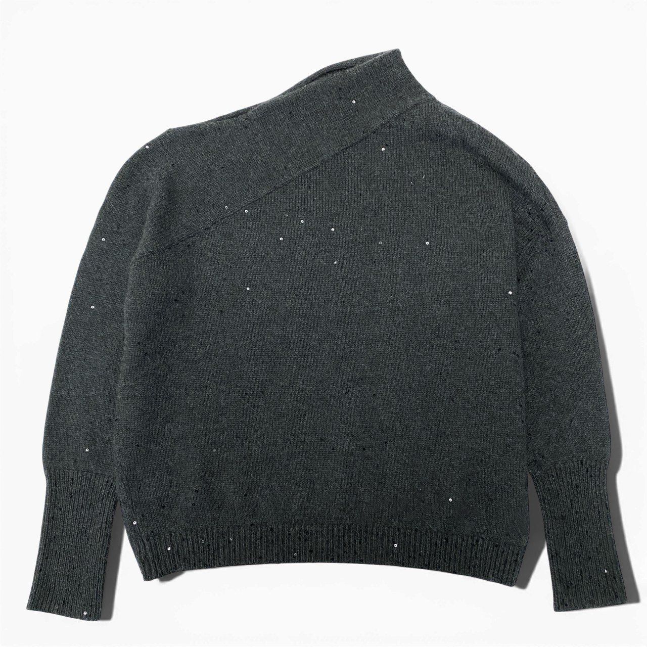 s*a様 美品 Brunello Cucinelli スパンコール付きダークグレ 48a19 BRUNELLO CUCINELLI ブルネロクチネリ スパンコールデザイン