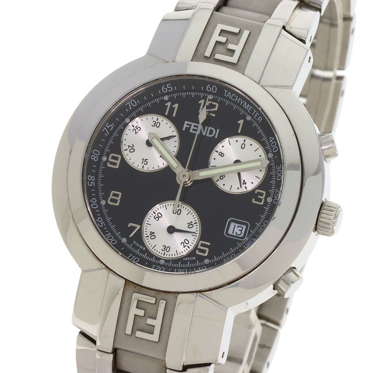 FENDI フェンディ 4500G オロロジ クロノグラフ 腕時計 SS SS メンズ