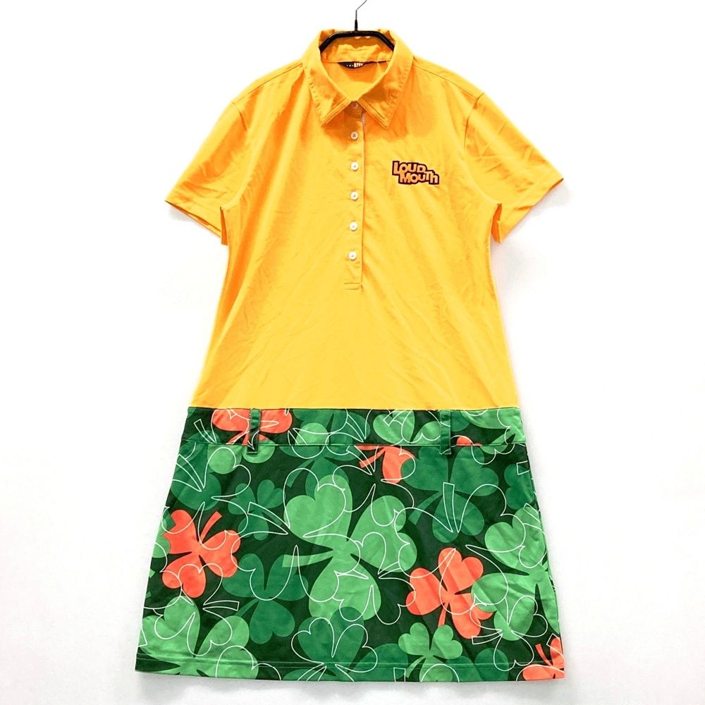 サイズ：L LOUD MOUTH ラウドマウス 半袖ワンピース ラッキーオレンジ
