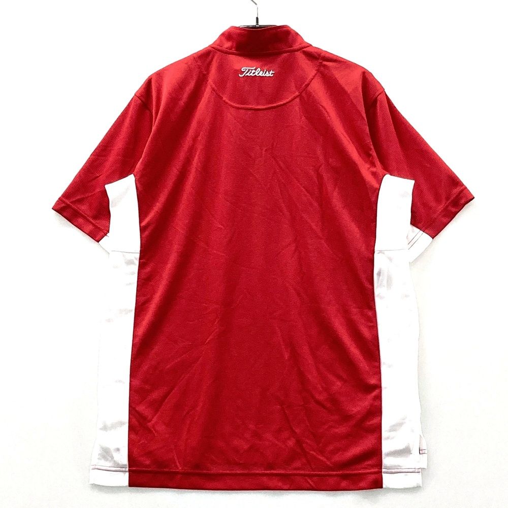 サイズ：M TITLEIST タイトリスト ハーフジップ半袖Tシャツ レッド系