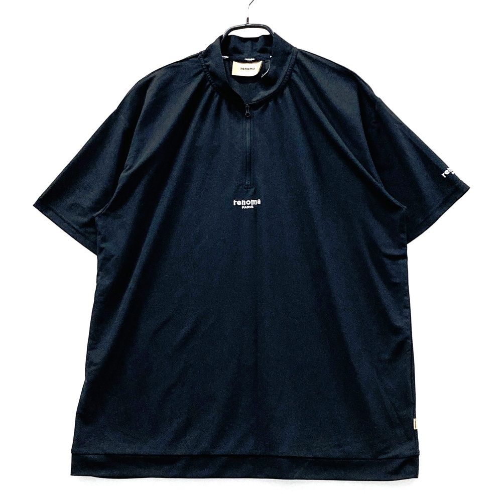 renoma ハーフジップシャツ 黒 サイズ：XL RENOMA GOLF レノマゴルフ ハーフジップ半袖Tシャツ