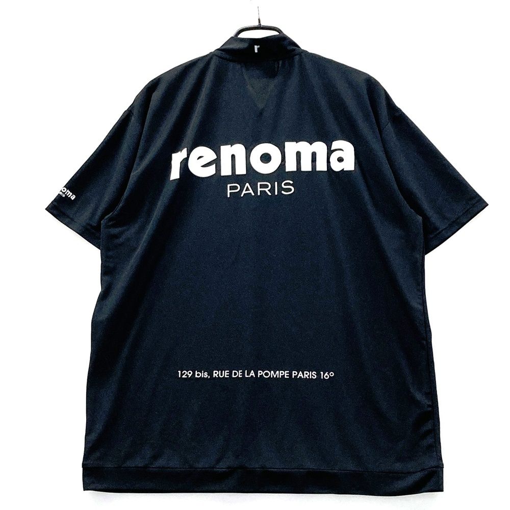 renoma ハーフジップシャツ 黒 renoma 黒シャツ バックロゴハーフ