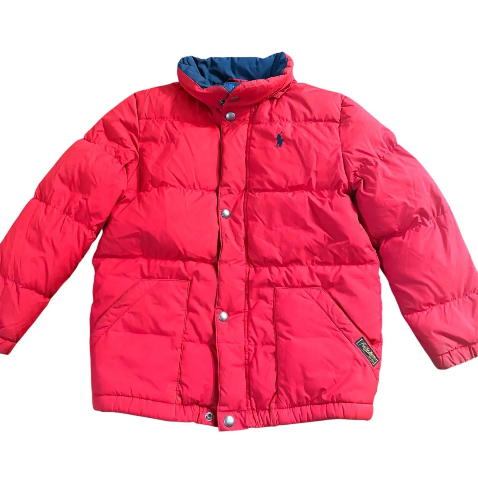 ポロ ラルフローレン ダウンジャケット 130cm 7 レッド ワンポイント