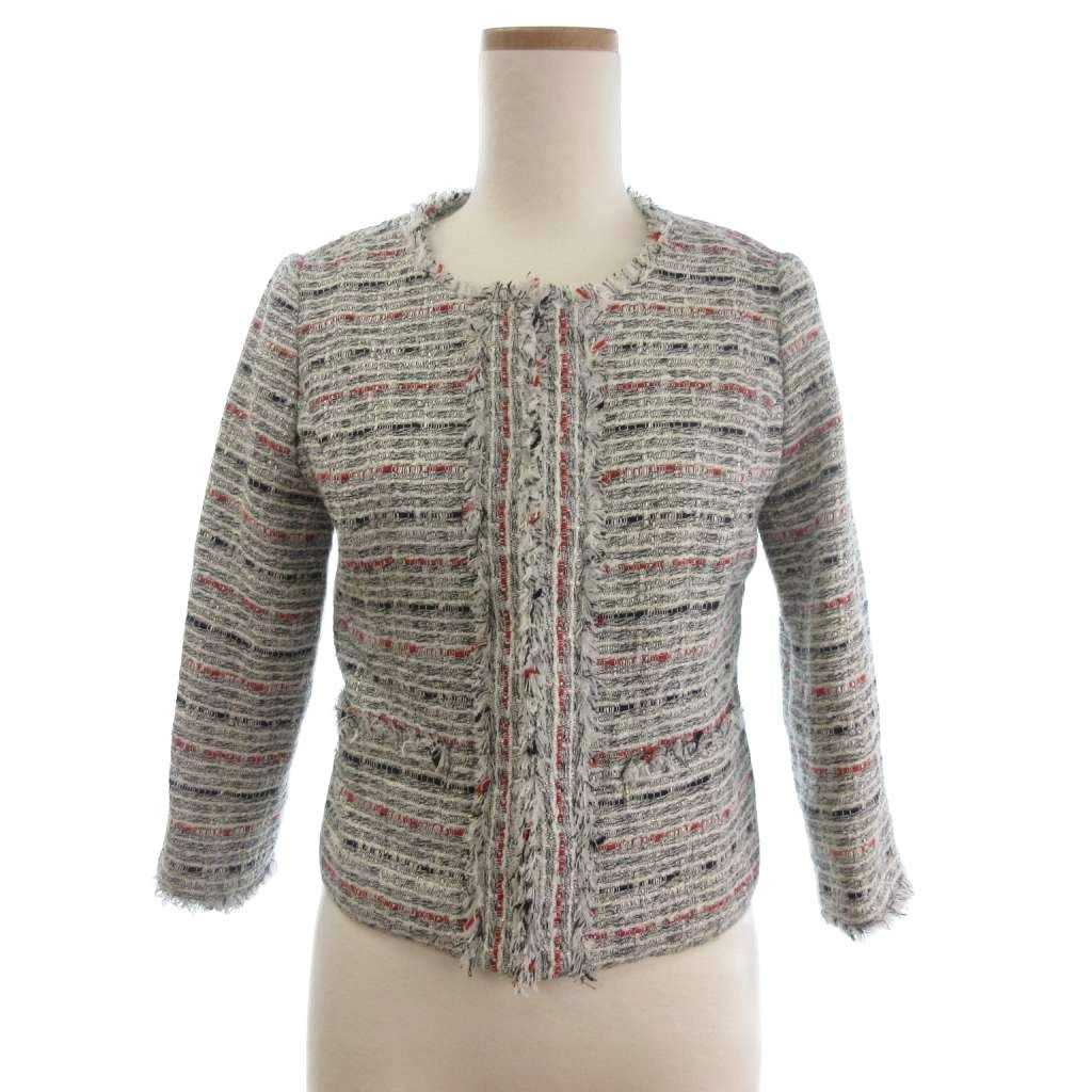 エムプルミエ M-Premier ツイードジャケット ブレザー ノーカラー