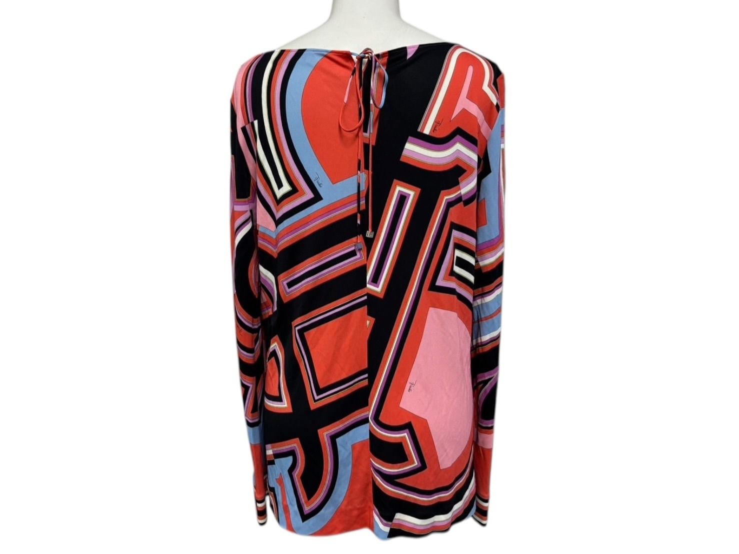 Emilio Pucci エミリオ プッチ カットソー 長袖 マルチカラー レーヨン シルク サイズ38 シルバー金具 66RN48 美品 中古 4b011221 Emilio Pucci エミリオ プッチ カットソー 長袖 マルチカラー レーヨン