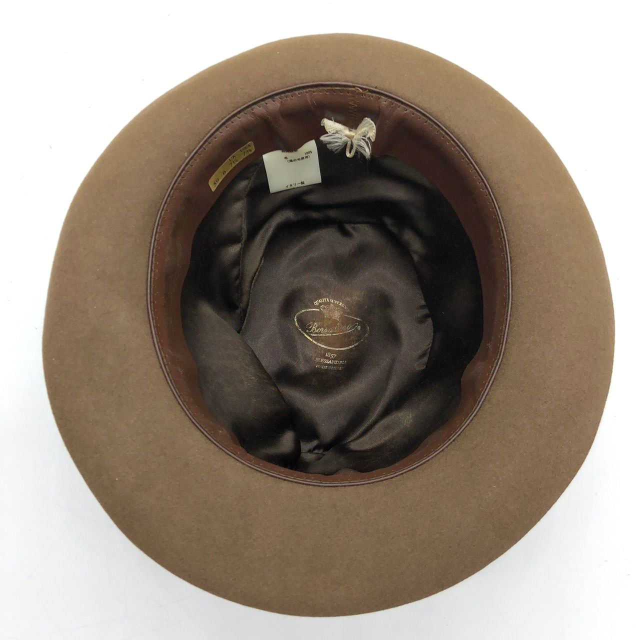 Borsalino ボルサリーノ ハット 兎毛 フェルト 帽子 59 茶 イタリア製