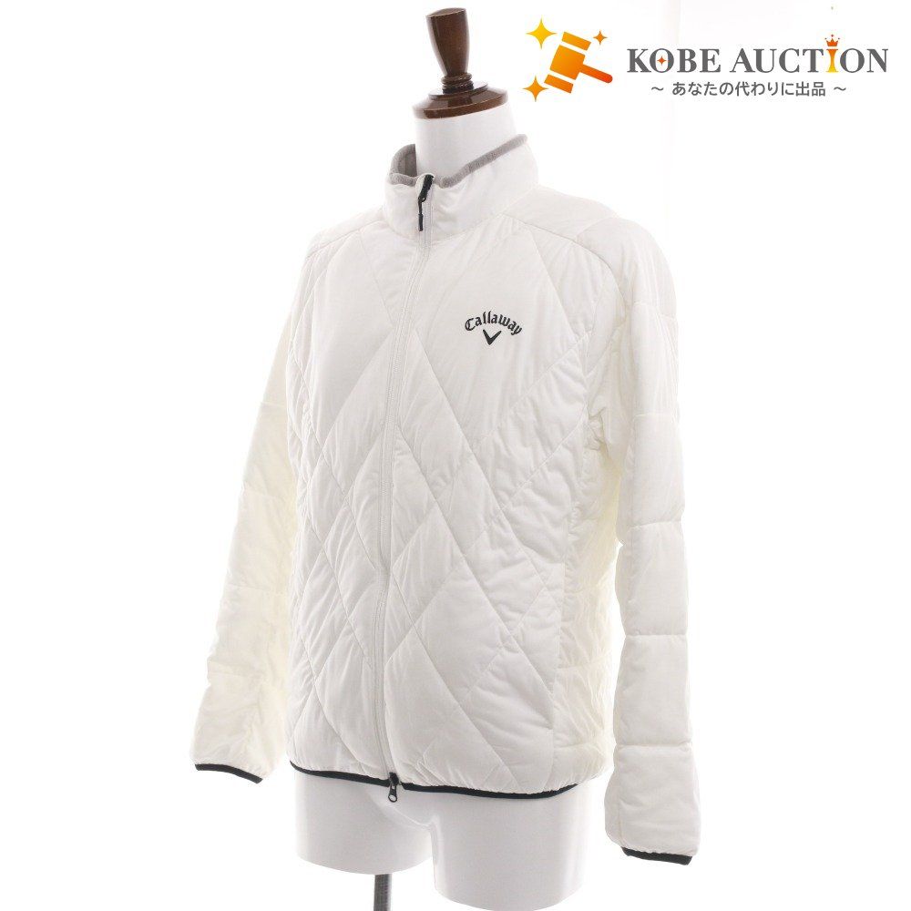 新品　キャロウェイ　スターストレッチ　フルジップ中綿ブルゾン ：Sサイズ：白 □ キャロウェイ 中綿ブルゾン 長袖 アウター スターストレッチ