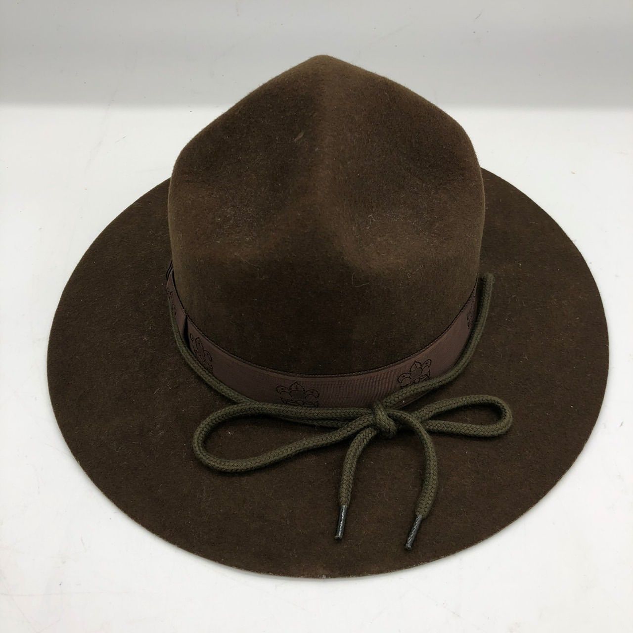 FUJI フジハット ボーイスカウト ハット 帽子 茶 56 ウール PURE WOOL