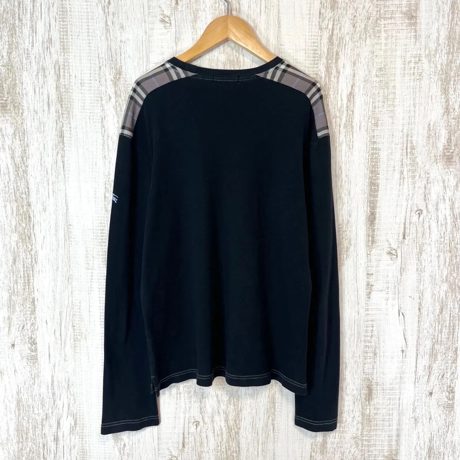 【タグ付き✨】バーバリーブラックレーベル　カットソー　長袖　ホースロゴ刺繍　38 BURBERRY BLACK LABEL バーバリーブラックレーベル ホースロゴ刺繍