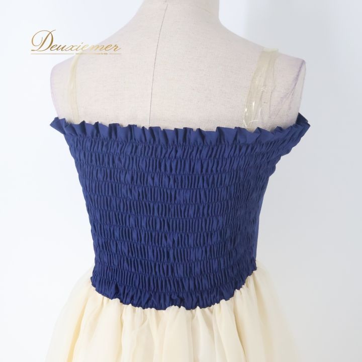 フラダンス 衣装 ワンピース ドレス ネイビー系 アロハスタンダード