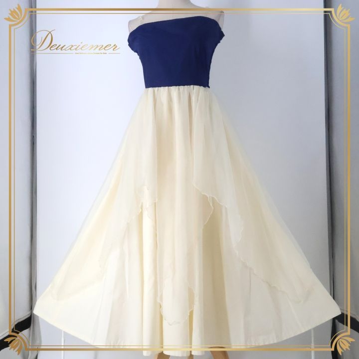 フラダンス 衣装 ワンピース ドレス ネイビー系 アロハスタンダード