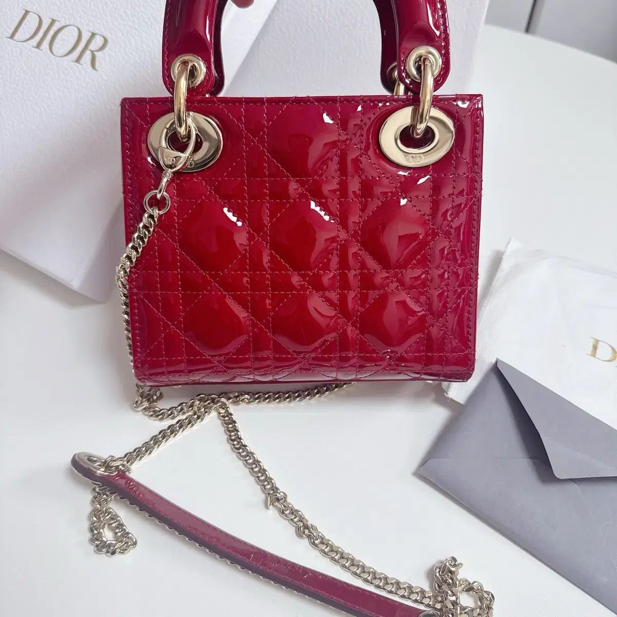当日発送) ディオール レディ バッグ ミニ さくらんぼ レッド