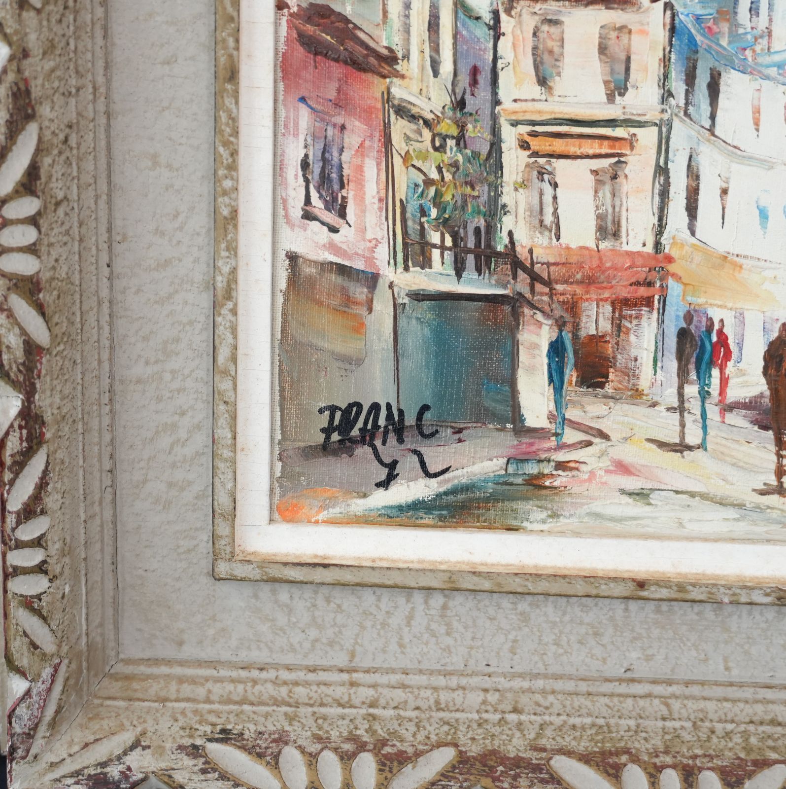 フランスモンマルトル油絵 パリ 絵画 風景画 フランス 油絵 油彩画 中野克彦「モンマルトルのパン