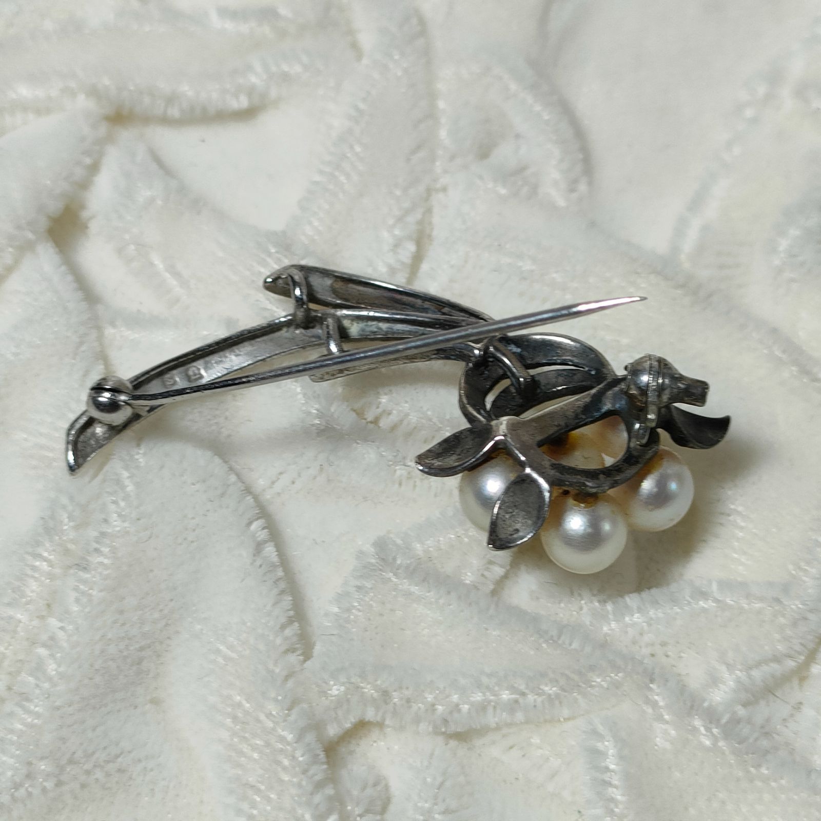 極美品・照り抜粋】SV TASAKI タサキ あこや真珠 パール ブローチ