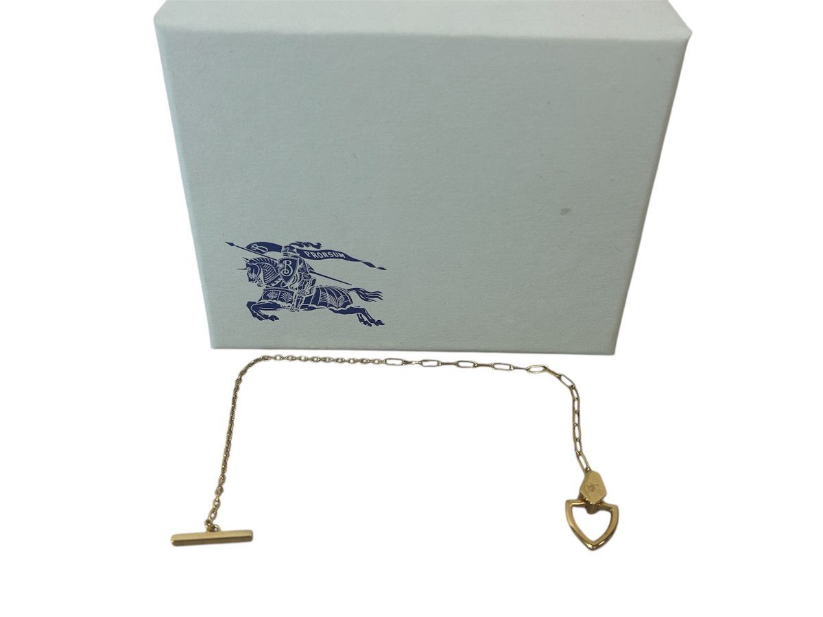 12885-092☆ BURBERRY/バーバリー/シールドブレスレット​/ゴールド/箱 