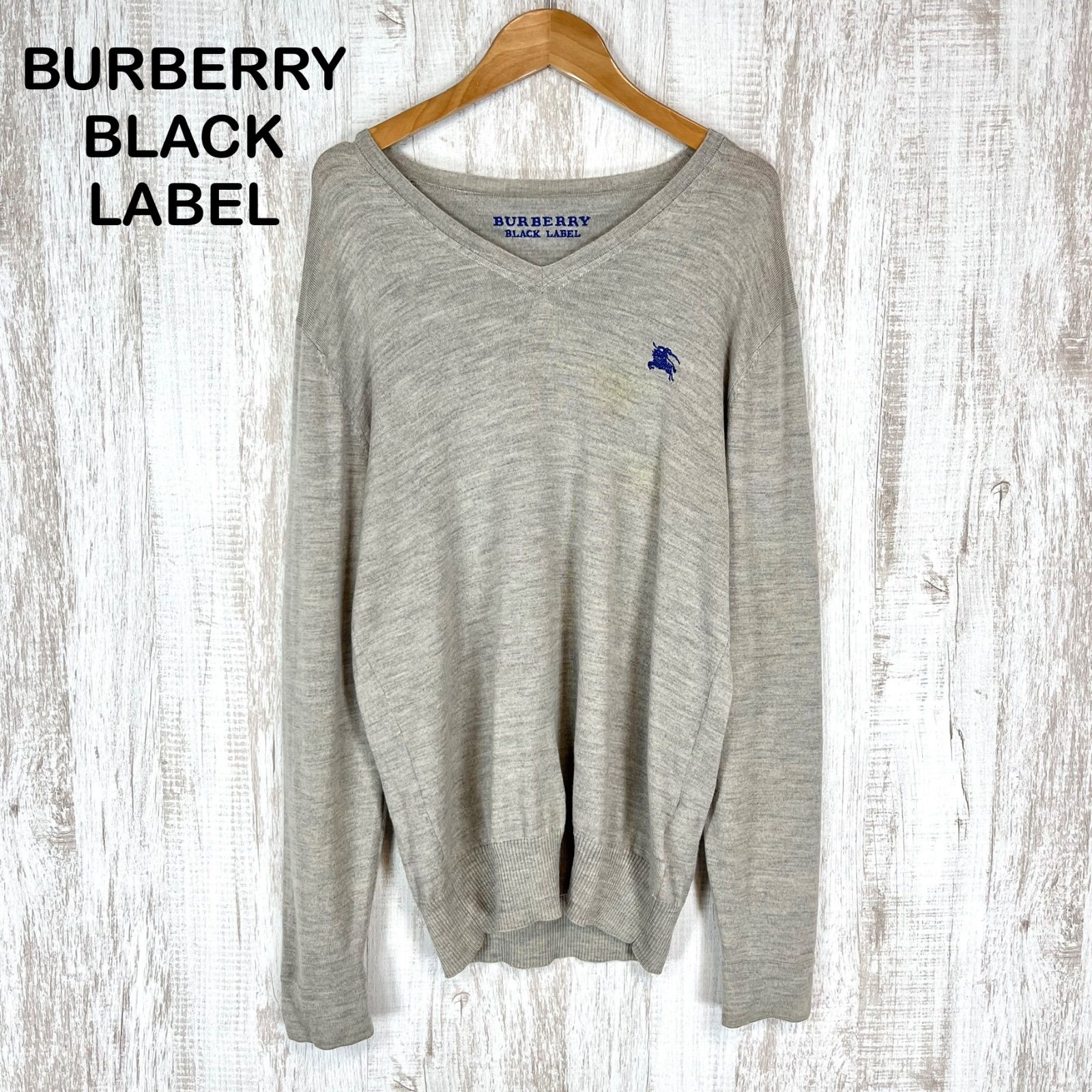 BURBERRY BLACK LABEL バーバリーブラックレーベル ホースロゴ刺繍 V
