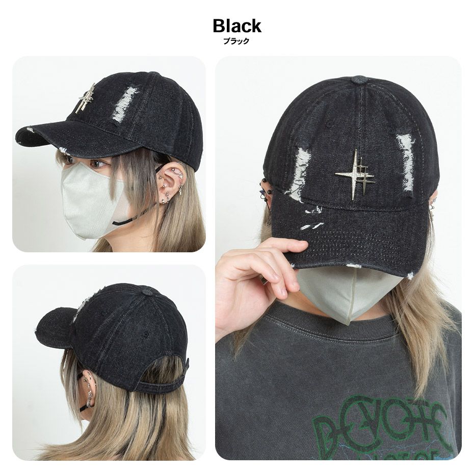 新品・未使用】 デニムキャップ レディース キャップ クロス 十字架
