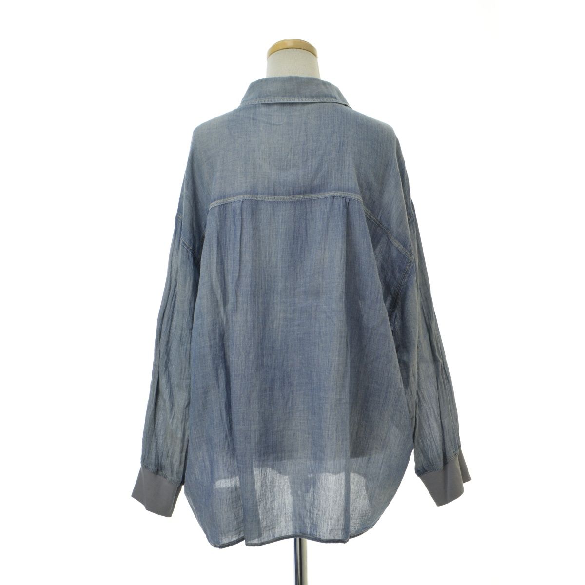 DouDou】25AW DDZ1051304A0001 袖リブシアーデニムシャツ長袖シャツ 