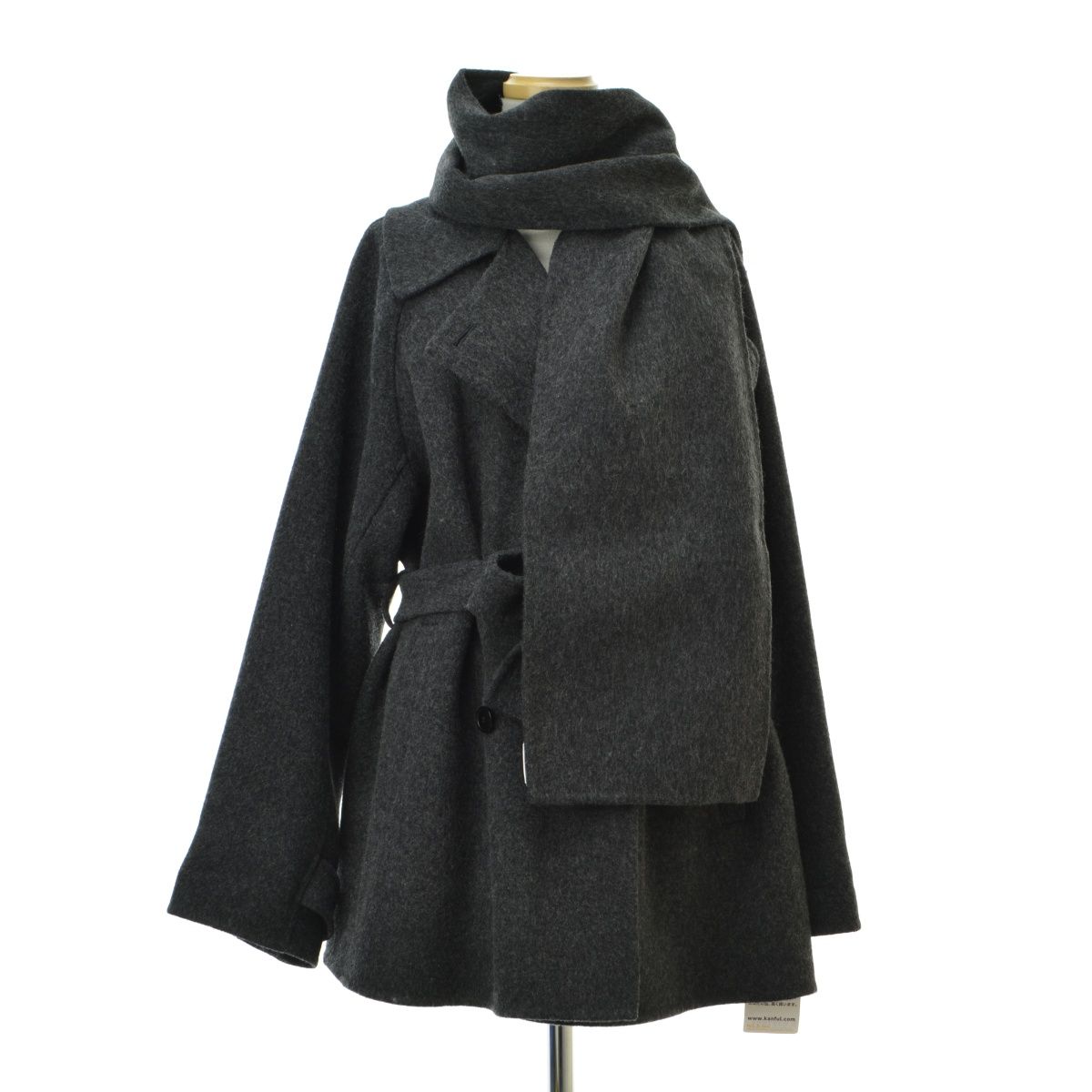 新品未使用【HIGH QUALITY】スカーフ付きウールミドルコート　BEG スナイデル 【HIGH QUALITY】スカーフ付きウールミドルコート 【公式通販】
