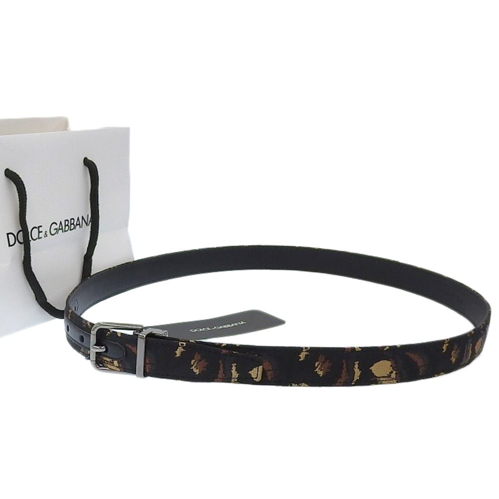 タグ付未使用 ドルチェ＆ガッバーナ DOLCE&GABBANA 現行ロゴ BC4215 朱子織サテン & レザー ウエスト ベルト 95 87-97cm対応 ナロータイプ レア メンズ タグ付未使用 ドルチェ＆ガッバーナ DOLCE&GABBANA 現行ロゴ BC4215