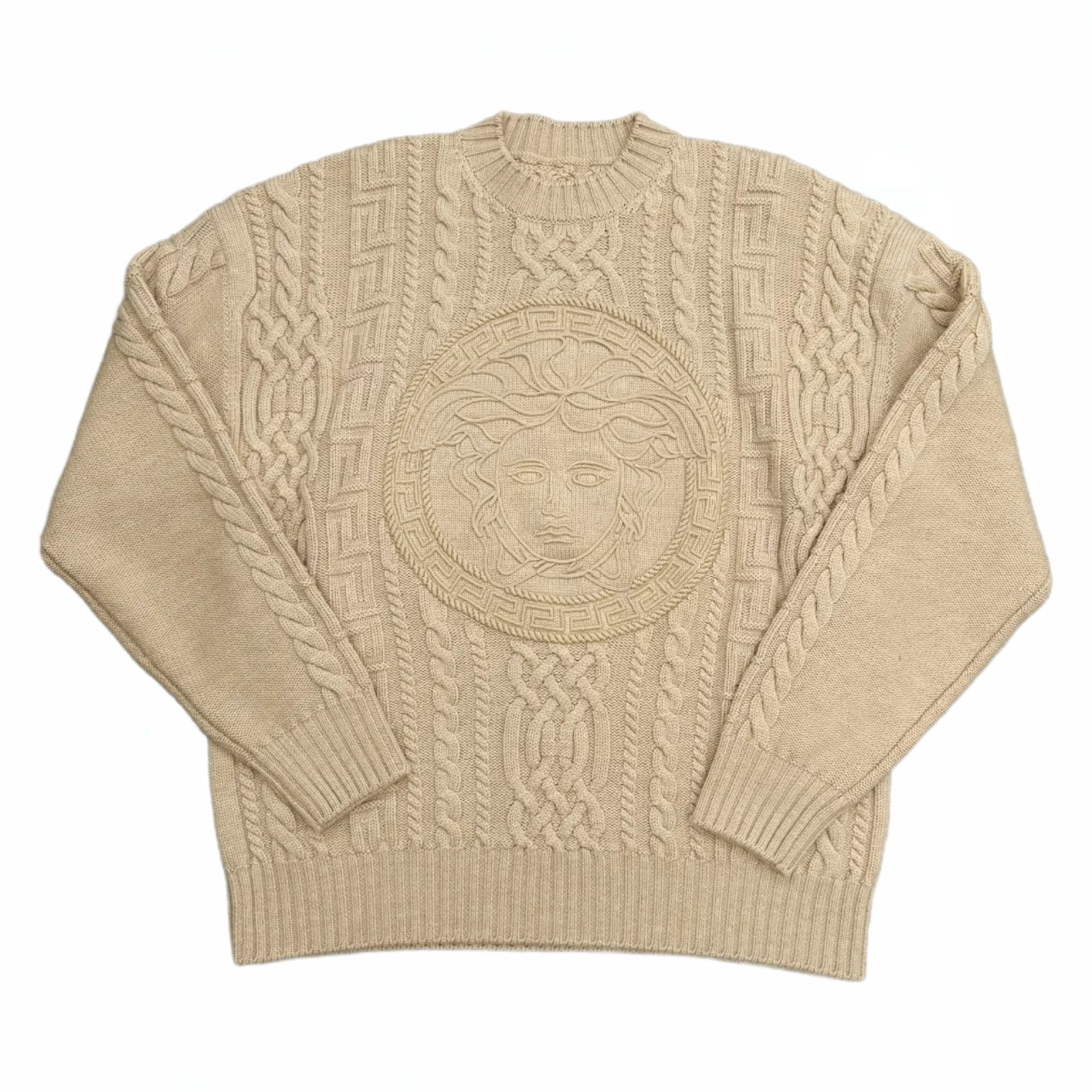 VERSACE ヴェルサーチェ メンズ ニット メデューサ 46 23年 ベージュ