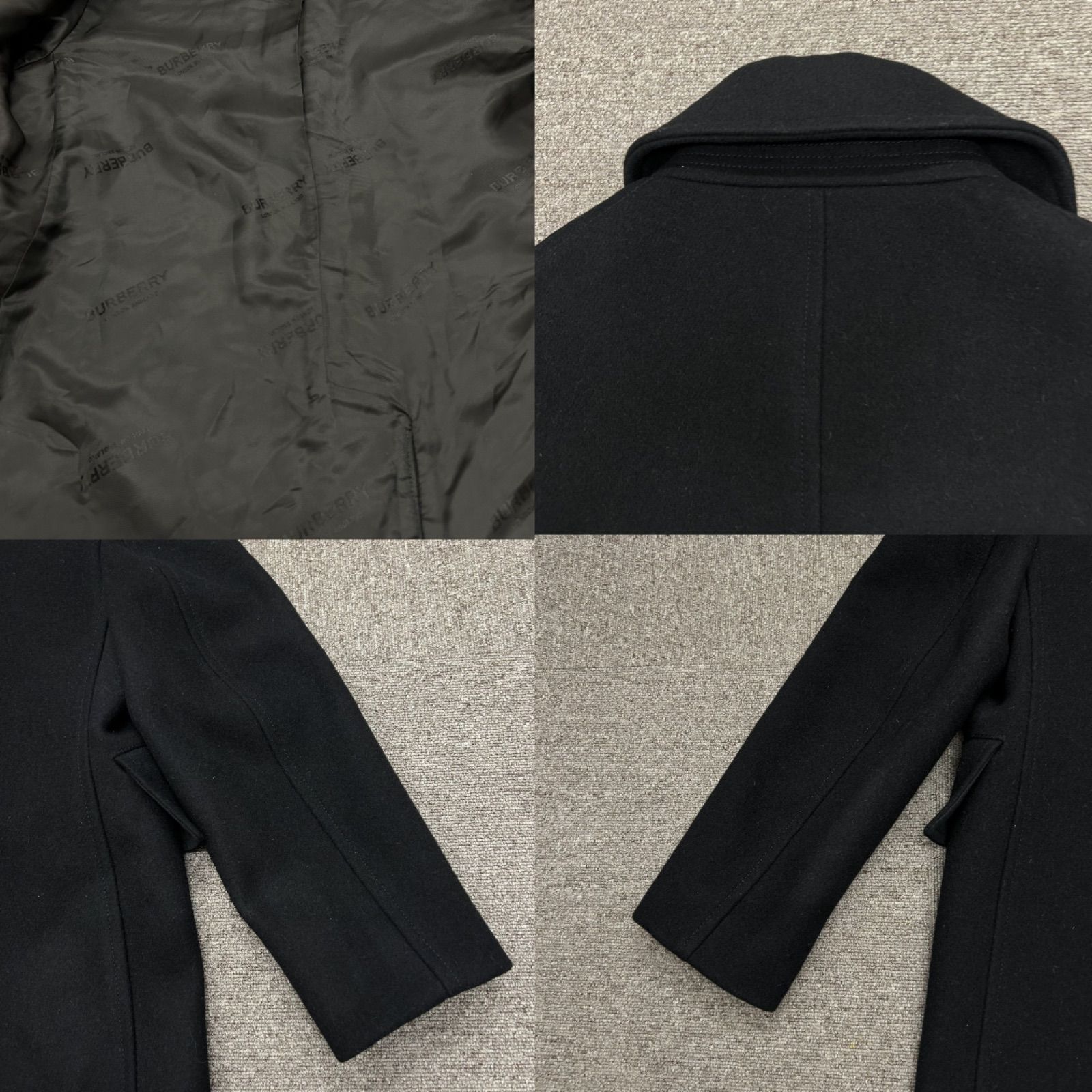 BURBERRY バーバリー ウール Pコート IT38 レディース ブラック