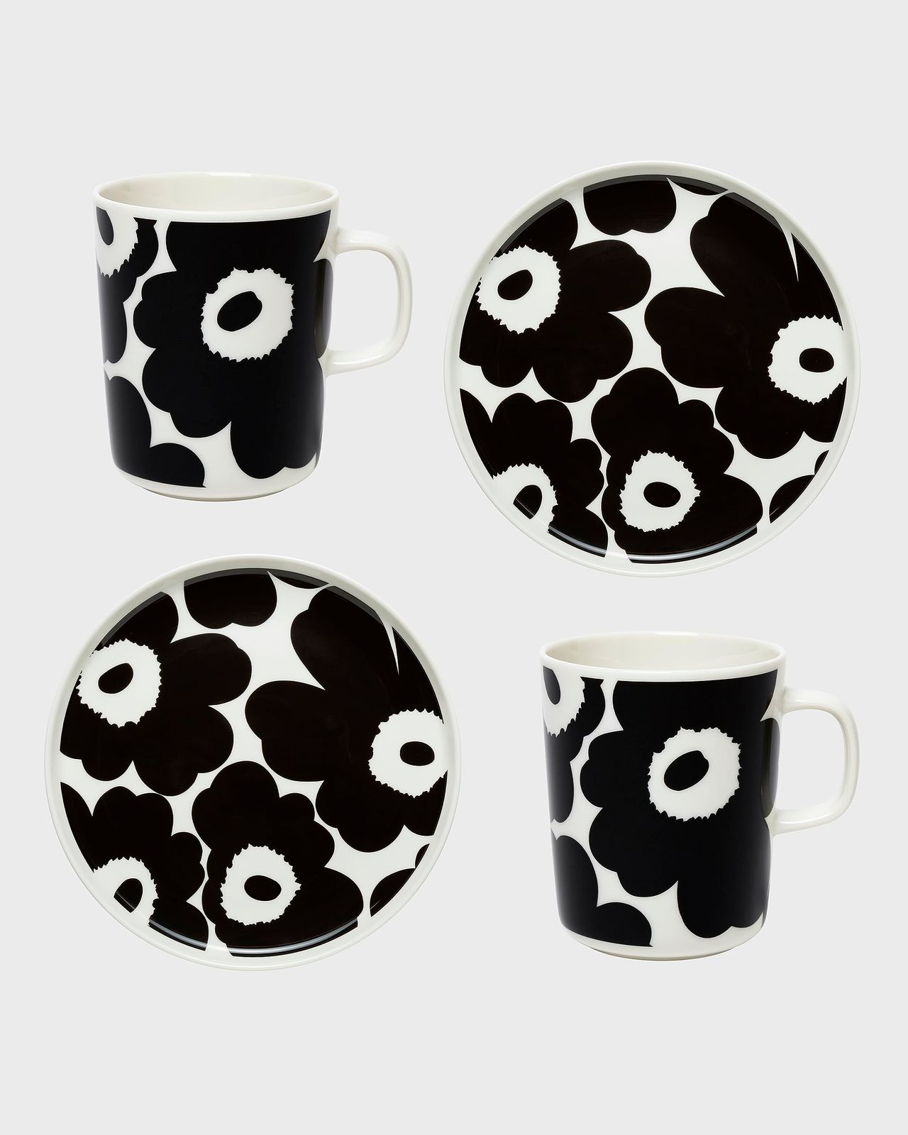 marimekko マリメッコ　モノトーンプレート×マグカップ×ラテマグセット marimekko（マリメッコ） 正規品 ウニッコ ラテマグ コーヒーカップ