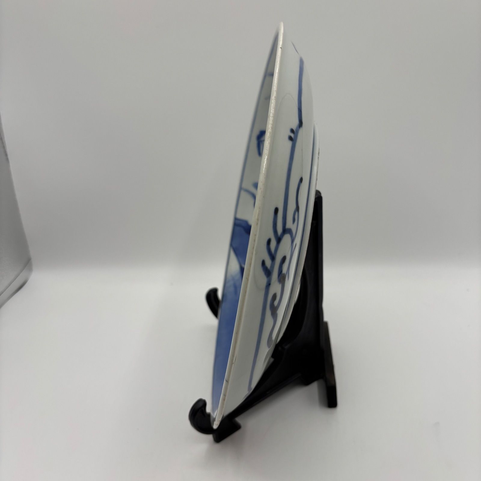 古伊万里 志田窯【牡丹文 染付 大皿】江戸後期〜明治期 28.5cm（38