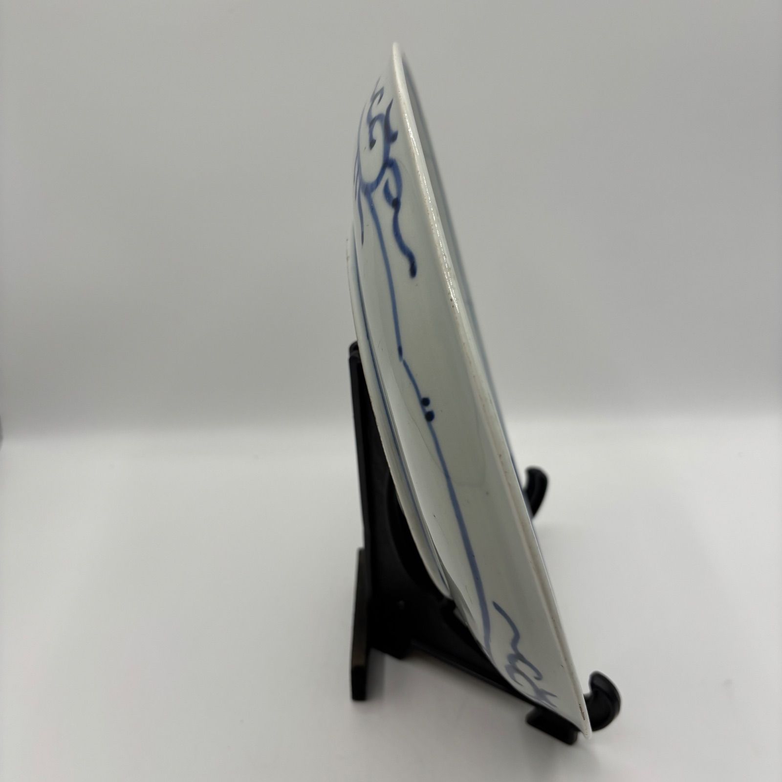 古伊万里 志田窯【牡丹文 染付 大皿】江戸後期〜明治期 28.5cm（38