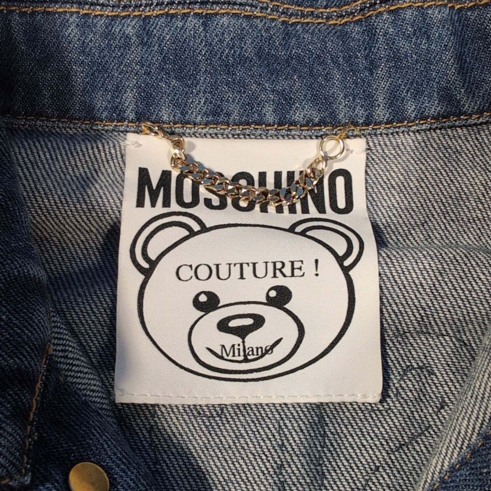 MOSCHINO テディベア デニムジャケット スパンコール 42(XL