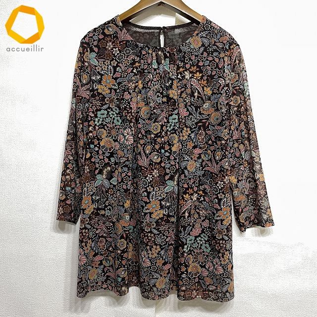 anc レリアン Leilian チュニック 11 茶 マルチ イタリア製 パワー